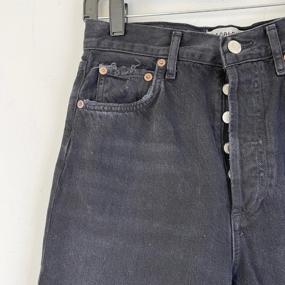 Agolde 90’s Pinch Waist High Rise Straight Jeans Size 25 Black - Picture 3 of 11